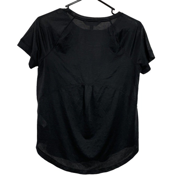 Athleta Vapor T-Shirt S Black Sheer Lightweight Breathable Crew Neck - Picture 2 of 10